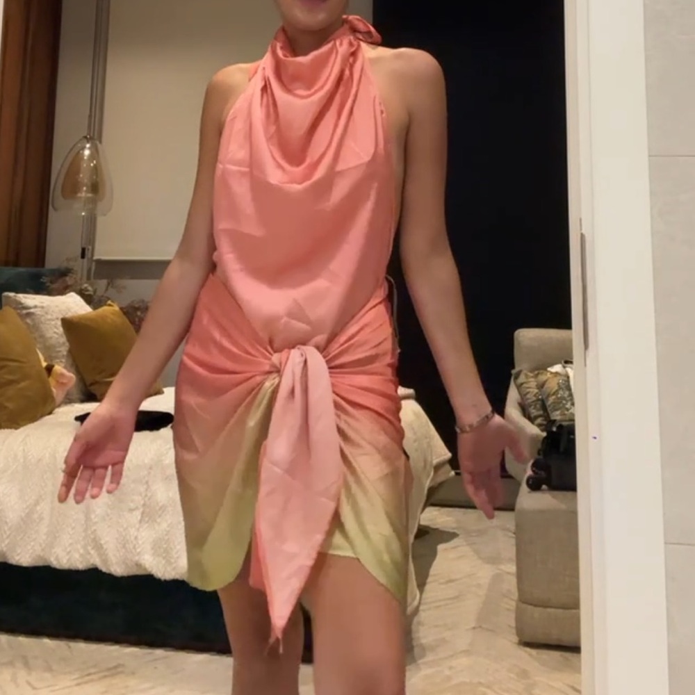Baobab Collection Pink and Yellow Mini Dress